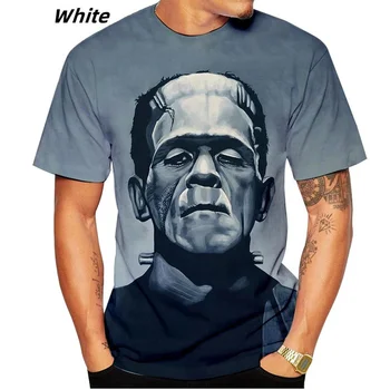 Frankenstein 3D Cool T-shirt Pánské/Dámské Ležérní Kolem Krku s Krátkým Rukávem T-shirt Horor Osobnosti Topy Obrázek