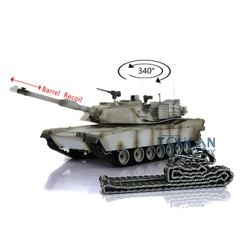 HENG LONG RC Tank 1/16 7.0 Abrams RTR 3918 Kovové Stopy W/ Gumové Barel zpětný Ráz Auto na Dálkové Ovládání TH17835-SMT4 Obrázek