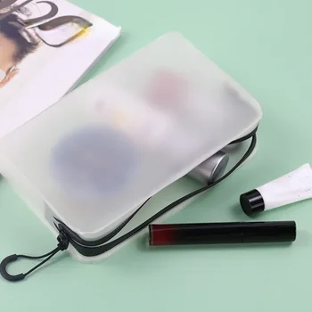 Jednoduché, Transparentní Cestovní Kosmetická Taška Make-up Případě, Zip Přenosný Vodotěsný Cestovní Make-up Organizátor Toaletní Taška Obrázek
