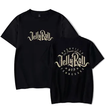 Jelly Roll Logo T-košile Backroad Křest Tour Merch Tisk Letní Ženy/Muži Módní Legrační Ležérní Top HipHop Obrázek