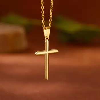 Ježíš Kříž Náhrdelníky pro Ženy, Muže 2023 Trend z Nerezové Oceli Náhrdelník Retro Klíční kost Řetěz Křesťanské Náboženské Šperky límec Obrázek