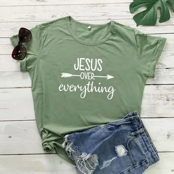Ježíš Všechno T Shirt Ženy Plus Size Legrační Grafický Tisk Bavlna Krátký Rukáv Top Tees O Krk Harajuku Ženy Košile Obrázek