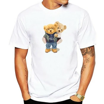 Jsme Nejlepší Přátelé Teddy Bear Tee Top Móda Hipster Streettshirt Jednotlivé Volné Měkké Tričko Originální Výklenek Ženy Oblečení Obrázek