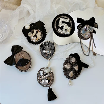 Korejský Tkaniny Luk, Brož Pearl Crystal Střapcem Kolíky pro Ženy, Šátek, Tlačítko, Odznak, Módní Šperky, Doplňky pro Batohy Obrázek