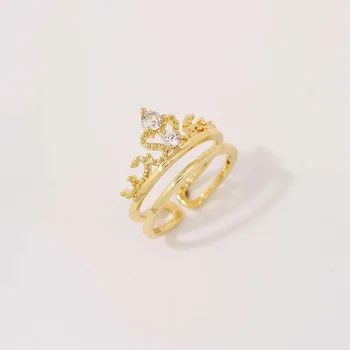 Koruna Prsteny Nádherné Šperky Klasické Luxusní Doplňky, Dárky pro Přítelkyni nebo Matka Obrázek