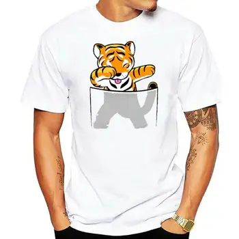 Letní Dámské O-neck T-Shirt Utírala Tygr Roztomilý Pocket Tee Legrační Zvíře Úžasné dívčí Tričko Tričko Harajuku Streetwear Obrázek