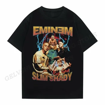 Letní Eminem2D T-shirt pánská Móda Bavlna Krátký Rukáv Top Rap Boys Sportovní Hip Hop Top Music Rock Street Oblečení t košile Obrázek