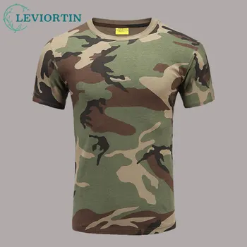 Letní Muži'sTactical T-Shirt Bavlněné Vojenské Armády Topy Tričko Ležérní Základní Kolekce Plná Barva Venkovní Lov T Košile pro Muže Obrázek