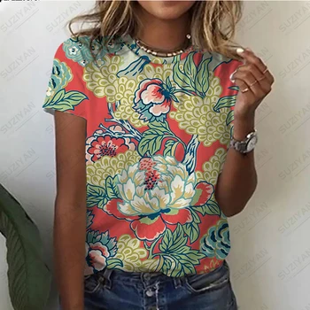 Letní Módní Ženy T-shirt 3D Tisk Láska Vzor s Krátkým rukávem Tee Hot Prodej Ženské Ulici Nosit Kolem Krku Ležérní Tričko Obrázek