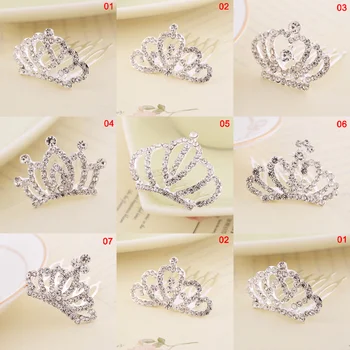 Mini Diamant Koruny Vlasy, Hřeben Malá Princezna Vlasy, Šperky, Kamínky Koruny Děti Čelenka Dívky Narozeniny Crystal Crown Obrázek