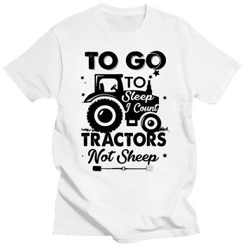 Mužů T Košile Jít Spát napočítal jsem Traktorů Není Ovce Verze Ženy t-shirt Obrázek