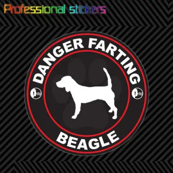 Nebezpečí Prdění Beagle Obtisk Nálepka Samolepící Vinyl Psa Psí Mazlíček pro Auta, Notebooky, Motocykly, Kancelářské Potřeby Obrázek