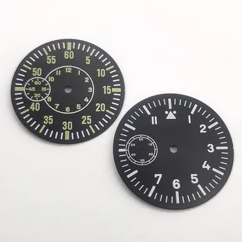 NEITON 38,5 mm, černá zelená hodinky dial světelný fit ETA6497 6498 racek st3600 pohybu Obrázek