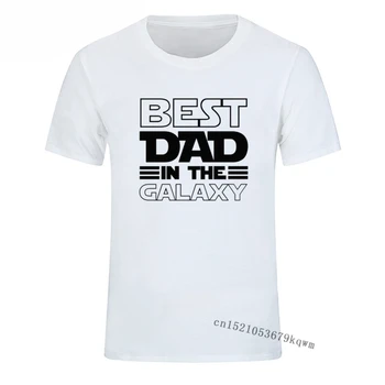 Nejlepší Táta Na Galaxy T-Shirt Legrační Módní Letní Bavlněné T Košile Muži, Otcové Den, Nejlepší Dárek Evropský Styl Trička Obrázek