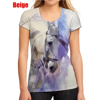 Nové Módní Crazy Horse Tištěné Ženy Chladné Ženské Party Tričko Krátký Rukáv Dámy T-košile Obrázek