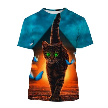 Nové Módní Pet Cat 3D Tisk Muži a Ženy, T-košile Ležérní Tričko Osobnosti Topy Obrázek