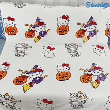Nové Sanrio Halloween Duch Hello Kitty Plyšová Kreslené Velké Flanelové Deku Roztomilé Bavlněné Pohovka Nap Deku, Prostěradlo Vánoční Dárek Obrázek