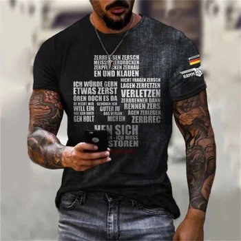 Nový Dopis Grafické T-shirt Pro Muže 3d norlon Motocykl Krátký Rukáv Volné Nadrozměrné Tee Shirt Mužů T Košile Módní Oblečení Obrázek