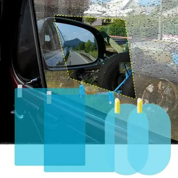Ochranné Zrcadlové Fólie Nepromokavé Bezpečné Vodotěsné 2ks Anti Mlha Auto Zpětná Samolepky, Auto Příslušenství, Bezpečnost Jízdy Obrázek