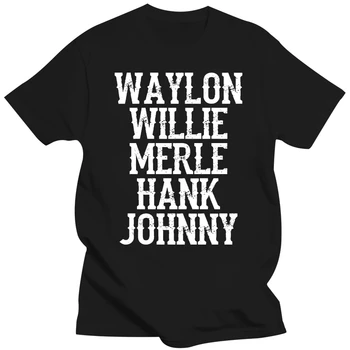 Outlaw Country Waylon Jennings, Willie Nelson, Merle Haggard Hotovosti Hanka Tričko Obrázek
