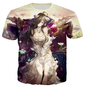 Overlord Albedo T Shirt Muži/ženy 3D Tištěné T-košile Módní Ležérní Harajuku Stylu Streetwear Tričko Topy Animace Okolní Obrázek