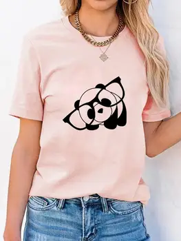 Panda Láska Zvířat Sladká 90. let Oblečení Módní Krátký Rukáv Tisk T Tričko Letní Oblečení Top Základní Dámské Tričko Grafické T-košile Obrázek