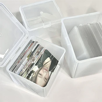 Photocards Úložný Box Transparentní Samolepky Korea Idol Držitele Karty Stůl Skladování Organizátor Klasifikace Box Psací Potřeby Durable Obrázek