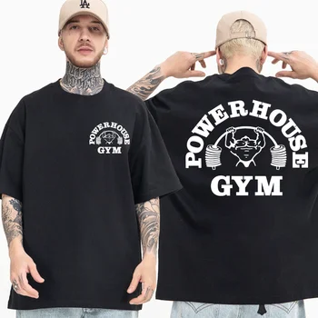 Powerhouse Gym Graphic T-shirt Muži Ženy Oblečení Vtipné Nadrozměrných Krátký Rukáv Tee Trička Harajuku Geek Fitness Vinobraní T Košile Obrázek
