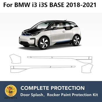PreCut Rocker Panely Ochranu Laku Jasné Podprsenku Guard Kit TPU PPF Pro BMW i3 i3S ZÁKLADNU letech 2018-2021 Obrázek