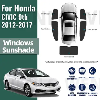 Pro Honda CIVIC IX Sedan 2012-2017 Magnetické Auto sluneční Clony Clona Přední Zadní Sklo Závěs Boční Okno, Sluneční Odstín Obrázek