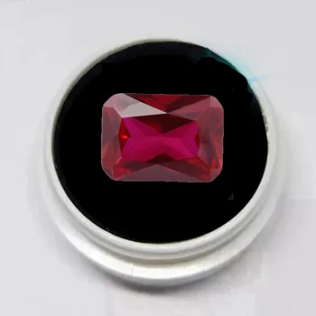 Přírodní Obdélníkový Řez Ruby Prošel UV Test VVS Volné Drahokam pro Nastavení a Výrobu Šperků Holubí Krve Ruby Obrázek