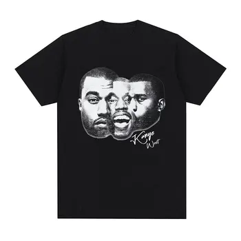 Rapper Kanye West Vintage Grafické T Tričko Pánské Hip Hop Trend Krátký Rukáv T-košile Muži 100% Bavlna Oversized Tričko Streetwear Obrázek