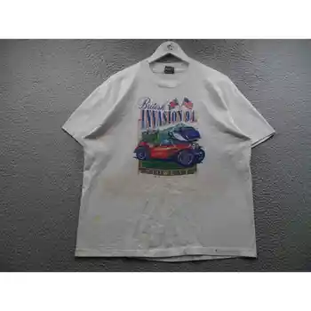 Ročník 1994 Britská Invaze Stowe BT T-Shirt Pánské XL Krátký Rukáv Bílé Obrázek