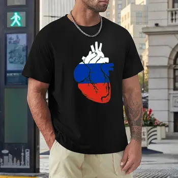 Rusko Vlajka, Anatomické Srdce T-shirt Crewneck Pohyb Legrační T-košile Casual Graphic Fitness USA Velikost Obrázek