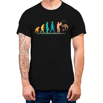 Rybářská Evoluce Pánské T-shirt Dárek Pro Rybáře, Rybářské tričko Obrázek