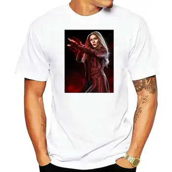 Scarlet Witch Ilustrace T-Shirt TV Show WandaVision Tričko Cool Wanda Maximoff Girl Power Košile Ženy Gothic Topy Obrázek