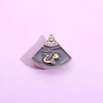 Smalt pin zajímavé B-ultrazvuk fetální růst brož klopě odznak šperky dárek pro matku přítele porodníka a gynekologa Obrázek