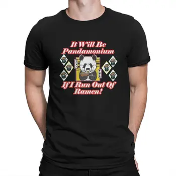 To Bude PANDAmonium Když jsem Spustit Z Ramen Muže Tričko Kawaii Anime Panda O Krk Krátký Rukáv Fabric T Shirt Humor Obrázek