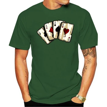 Tričko Ace - 4 Z Druhu Populární Karetní Hra Poker Player Grafické Tištěné Unisex V Černé barvě Obrázek