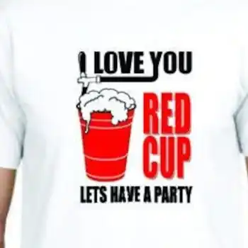Tričko MILUJI TĚ Červené Cup Zábavné Vtipné Dospělé Obrázek