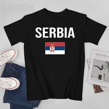 Unisex Muži srbská Hrdost Klasické Srbsko Vlajky Tričko Tees O-neck T Košile, Ženy, Kluky 100% Bavlna T-Shirt Obrázek