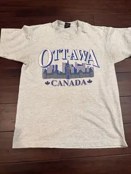 Vintage 80s Ottawa Kanada Obrazovce Hvězdy, Nejlepší Cestovní Košili Velikost Velké Retro Obrázek