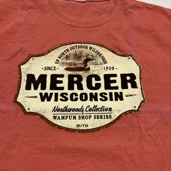 Vintage Mercer, Wisconsin Tričko Loon Severu Venku Divočiny Pánské L dlouhé rukávy Obrázek