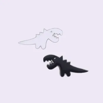 Vlastní Kreslený Dinosaurus Smalt Kolíky Bílá Černá Oblečení, Batoh, Klobouk Klopě Odznaky Doplňky, Šperky, Dárek Pro Přátele Velkoobchod Obrázek