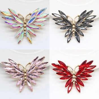 WZNB 2ks Crystal Butterfly Přívěsky Můra Přívěsek pro Výrobu Šperků Ručně vyráběné Náušnice, Náramek, Náhrdelník Diy Příslušenství Obrázek