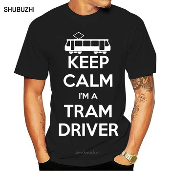ZACHOVAT KLID, jsem ŘIDIČ TRAMVAJE Autobus Vtipné Tričko Muži Tričko Bavlna Krátký Rukáv T-shirt Top Tees Obrázek