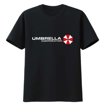 Černá Kolem Krku Prodyšná Košile Umbrella Corporation Stejný Styl Bavlněné tričko Unisex Krátký Rukáv Košile Premium Obrázek